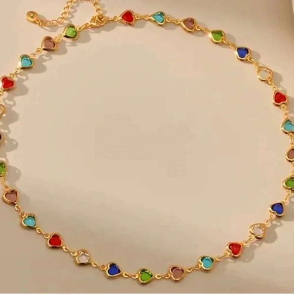 Mosaic collarbone chain necklace - Picture 2 of 3